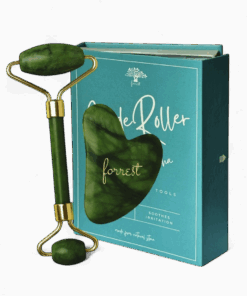 Forrest Serpentine Jade Roller and Gua Sha Set Sculpting Tools Facial Lift and Glow ฟอร์เรสท์ ลูกกลิ้งหยก และแผ่นกัวซา เชท